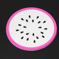Creative pink and white silicone cup coaster featuring a cartoon dragon fruit design - Fruit