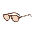 Premium retro cat-eye tortoiseshell sunglasses with rivet detail and tinted lenses - Yellow Tortoiseshell Frame / Tea Lens