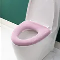 Soft thickened purple knitted toilet seat cover for home bathroom comfort and warmth decoration - Plain Style / Pink