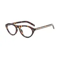 Retro tortoise shell cat-eye glasses frames with rivet accents for men and women - Patterned Frame