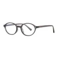 Retro nerd style oval frame blue light blocking glasses in transparent dark grey - Transparent Gray
