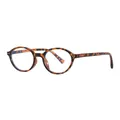 Vintage oval anti-blue light glasses in tortoiseshell patterned frame - Tortoise