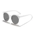 Classic children's round semi-rimless sunglasses in white frame and grey lenses - White Frame Gray Lens