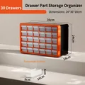 30-grid stackable orange drawer storage box for hardware and electronic components - 30 Small Grids (A930OG) / Orange