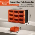 Caja de almacenamiento modular de 9 cajones con compartimentos naranjas y marco negro - 9 Cajones (A909DOG)