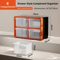 Organizador de cajones apilables de 4 rejillas para piezas pequeñas y componentes - 4 Rejillas Grandes (A904OG)