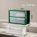 Caja de almacenamiento de piezas A909 verde apilable con dos cajones transparentes - 2 Rejillas de Gran Tamaño (A902GN)