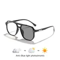 Kids black pilot glasses featuring anti-blue light and photochromic lenses for outdoors - Black