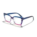 Trendy cat-eye blue-light blocking glasses for women with blue and pink gradient frame - Blue and Purple Gradient