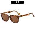 Retro vierkante zonnebril met schildpadmontuur en bruine glazen - C5 - Retro Vierkant (C5) / Schildpad Frame Thee Lenzen