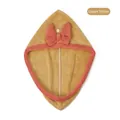 Soft microfiber hair drying cap in ginger yellow with decorative bow - Turmeric