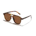 Classic retro tortoise shell aviator sunglasses with brown lenses for UV protection - Tortoise Frame Dark Tea Lens (12166)