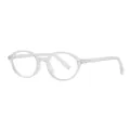 Retro transparent oval frame glasses with anti-blue light lenses for a vintage look - Clear