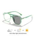 Children's candy green aviator glasses with anti-blue light and photochromic lenses - Green