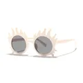 Lunettes de soleil de dessin animé mignonnes en forme de flamme pour enfants beige - Monture Blanc Cassé Verres Gris