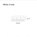White 3-hole silicone desktop cable organizer for charging wire management tool - 3-strand / White