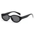Sleek black children's cat-eye sunglasses featuring UV protection and durable PC frame - Black Frame Grey Lens