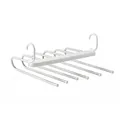Multi-functional 6-tier stainless steel foldable pants hanger for space-saving closet storage - 9 Hooks / White