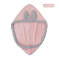 Absorbent microfiber hair drying towel turban with bow in lotus root pink color - Lotus root pink