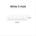 White 5-slot silicone cable organizer for desktop, dimensions 9.8cm x 2cm for data cables - 5 Holes / White