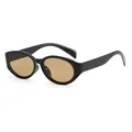 Children's cat-eye sunglasses featuring a black PC frame and amber UV protective lenses - Black Frame Tea Lens