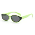 Stylish children's cat-eye sunglasses with a bright green frame and dark gray lenses - Neon Green Frame Gray Lens