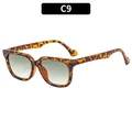 Klassieke retro schildpad vierkante zonnebril met grijze verloopglazen, variant C9 - Schildpad Frame Dubbele Groene Lens