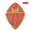 Highly absorbent microfiber quick-dry hair towel cap wrap in bean paste pink color - Dusty Pink