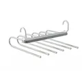 Space-saving 6-tier stainless steel multi-functional pants rack with grey accents - 9 Hooks / Gray