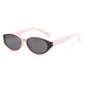 Pink kids cat-eye sunglasses with dark UV protection lenses and durable PC frame - Pink Frame Grey Lens