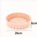26cm round pink silicone air fryer liner baking pan with 6cm height and fluted edges - Large Size 10 inch / Pink