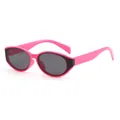 Vibrant pink cat-eye sunglasses for kids with UV400 protection and black lenses - Rose Red Frame Grey Lens