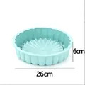 Light blue round silicone air fryer liner baking tray, 26cm diameter and 6cm height - Large Size 10 inch / Green