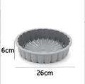 Graue runde Silikon-Heißluftfritteusen-Backform, 26 cm Durchmesser, 6 cm Höhe - Große Größe 10 Zoll / Grau