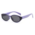 Trendy purple and black cat-eye sunglasses for children with UV protection PC frame - Purple Frame Grey Lens