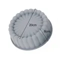 Grey silicone air fryer baking pan with 20cm diameter and 6cm height dimensions - Small Size 8 inch / Gray