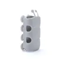 Grey caterpillar-shaped silicone suction cup shower head holder for bathroom wall - Gray