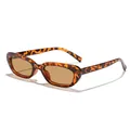 Retro narrow frame sunglasses with tortoiseshell print and brown lenses for stylish look - Tortoise Light Tea