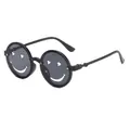 Lindas gafas de sol negras para niños con cara sonriente y ojos de estrella para fiestas. - Estilo de Cara Sonriente y Estrella Hueca / Montura Negra Lente Gris