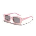 Eleganti occhiali da sole quadrati per bambini in rosa con lenti scure protettive UV - Montatura Rosa Lente Grigia