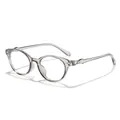 Korean style transparent grey cat-eye glasses frame for men and women minimalist design - Transparent Grey Frame Anti-Blue Light
