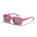 Occhiali da sole rettangolari per bambini in rosa con protezione UV all'aperto - Montatura Rosa Rosso Lenti Grigie