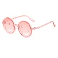 Gafas de sol rosas para niños con lentes de cara sonriente y ojos de estrella moda - Estilo de Cara Sonriente y Estrella Hueca / Montura Rosa / Lentes Rosas