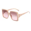 Gafas de sol cuadradas de gran tamaño en color nude con lentes degradadas rosas y patillas caladas. - Gafas de sol cuadradas con patillas huecas / Rosa Nude Lente Rosa-Gris