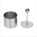 Professional stainless steel round food mold set with pusher for creative plating - L