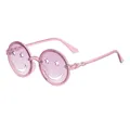Gafas de sol rosas para fiestas infantiles con lindos recortes de sonrisa y estrellas. - Estilo de Cara Sonriente y Estrella Hueca / Montura Violeta / Lentes Violetas