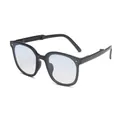 Occhiali da sole pieghevoli neri con lenti sfumate azzurre, stile unisex portatile - Montatura Nera Blu Chiaro