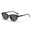 Elegant black cat-eye sunglasses for women and men, stylish outdoor sunshade eyewear - Black Frame Grey Lens