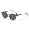 Stylish olive green cat-eye sunglasses with grey lenses for outdoor UV protection. - Olive Green Grey