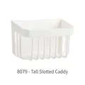 White wall-mounted bathroom storage rack with hollow drainage design for soap and towels - Large Version / 16.5*11*10CM
